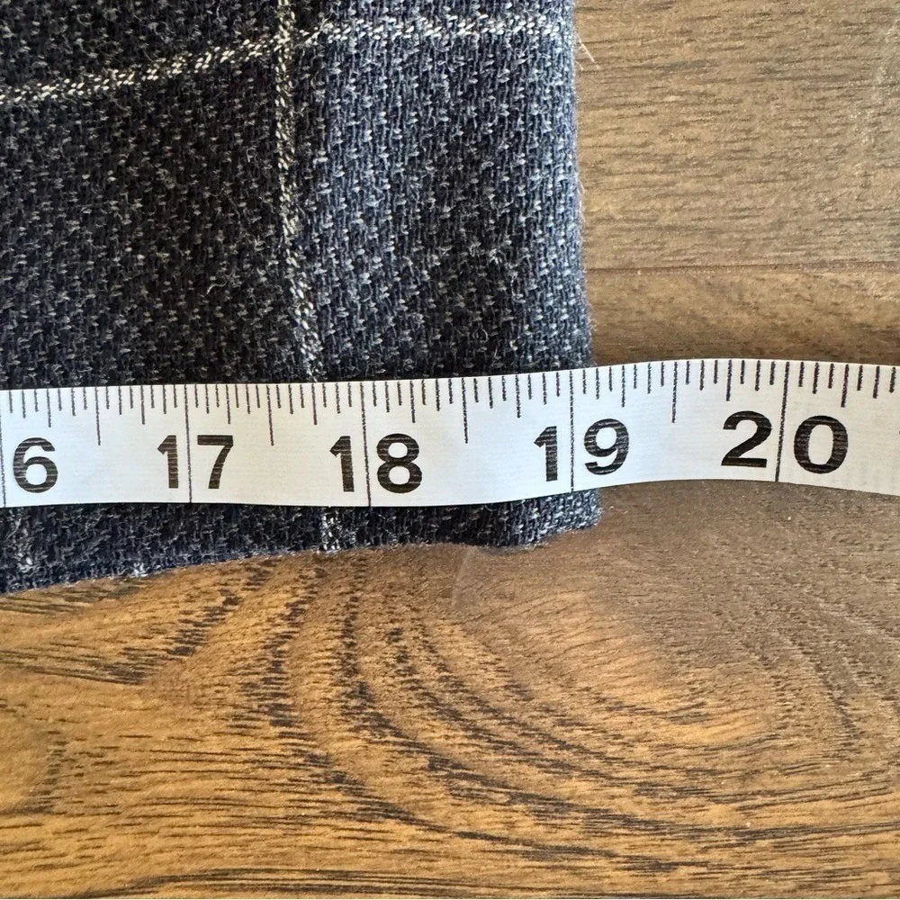 Vintage Wool Windowpane‎ Pencil Skirt High Waist Gray Career Academia Size 8
